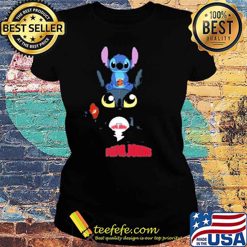 Stitch toothless hug pizza papa john's s Ladies tee Stitch toothless hug pizza papa john's s Ladies tee