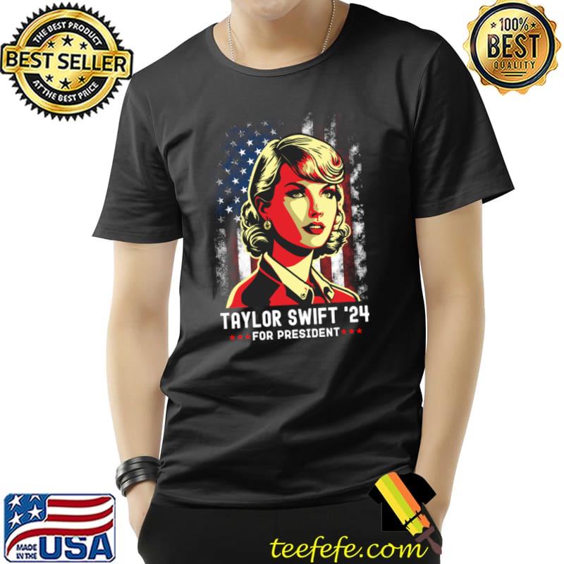 Taylor Swift 24 For President Stars American Flag T-Shirt
