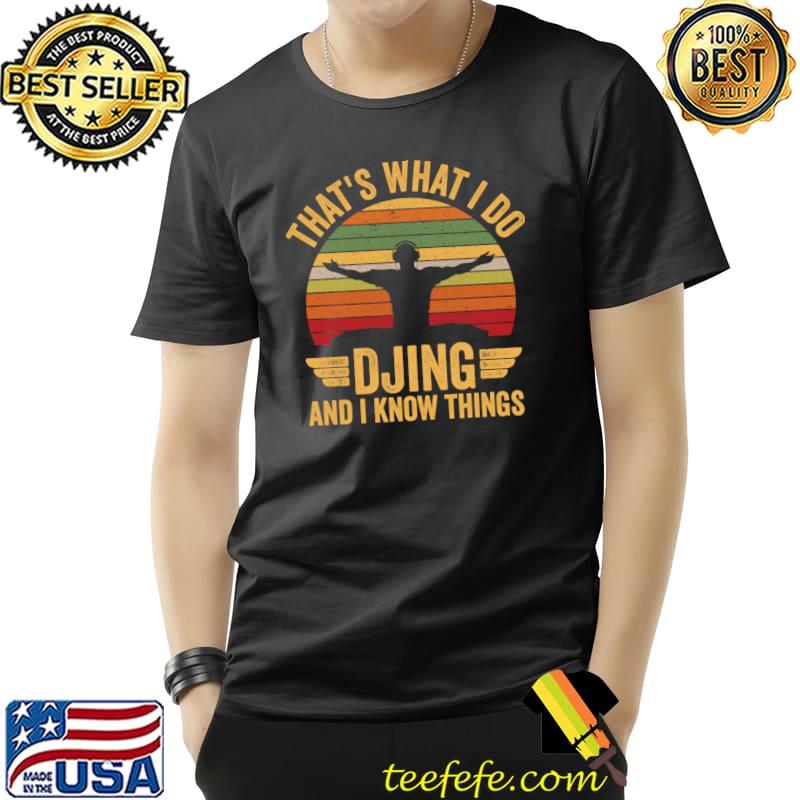 That's what i do djing and i know things retro sunset T-Shirt