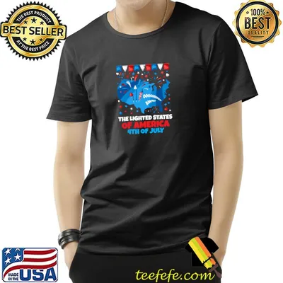 The Lighted States Of America 4th Of July Fireworks Celebrate United States T-Shirt