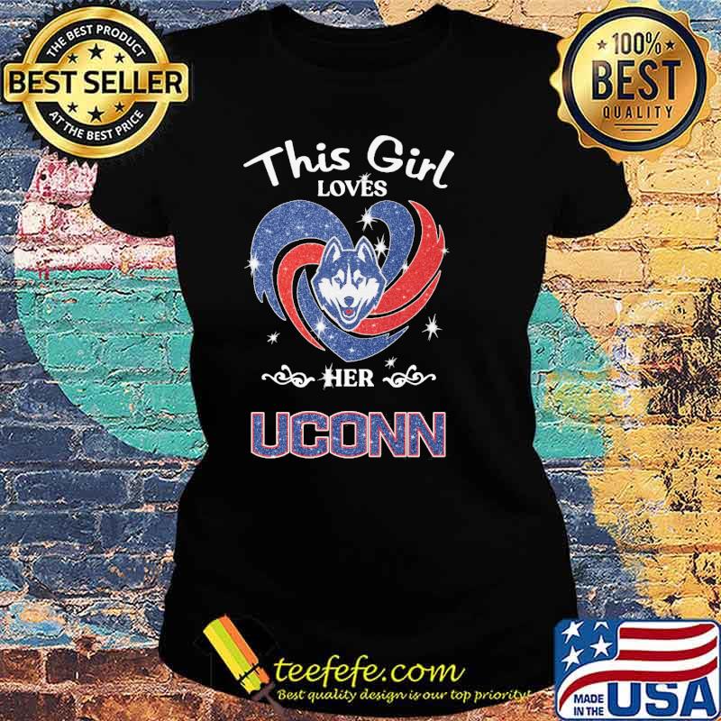 This girl loves her Uconn diamond heart s Ladies tee This girl loves her Uconn diamond heart s Ladies tee