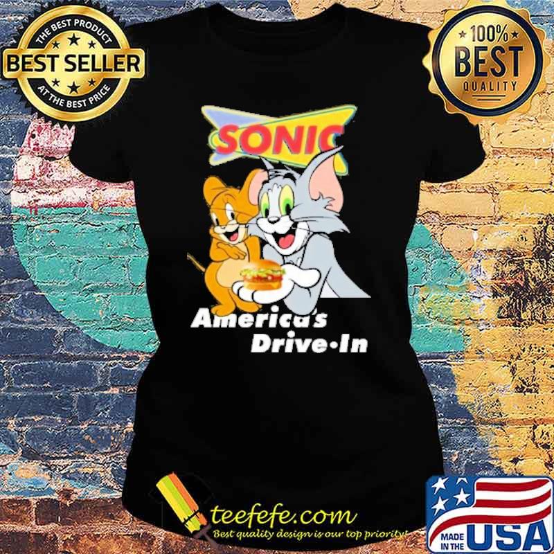 Tom and Jerry sonic America's drive in s Ladies tee Tom and Jerry sonic America's drive in s Ladies tee