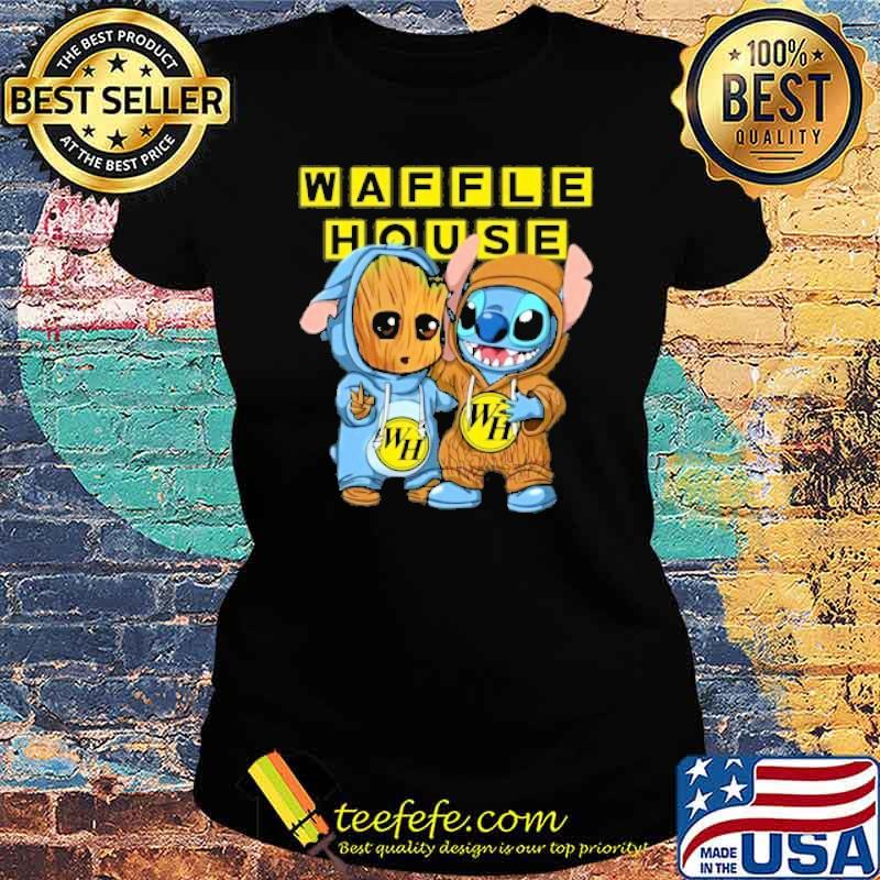 Waffle house groot and Stitch s Ladies tee Waffle house groot and Stitch s Ladies tee