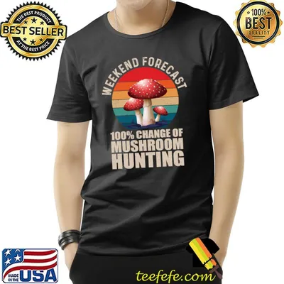 Weekend Forecast 100 Change Of Mushroom Hunting Vintage Sunset T-Shirt