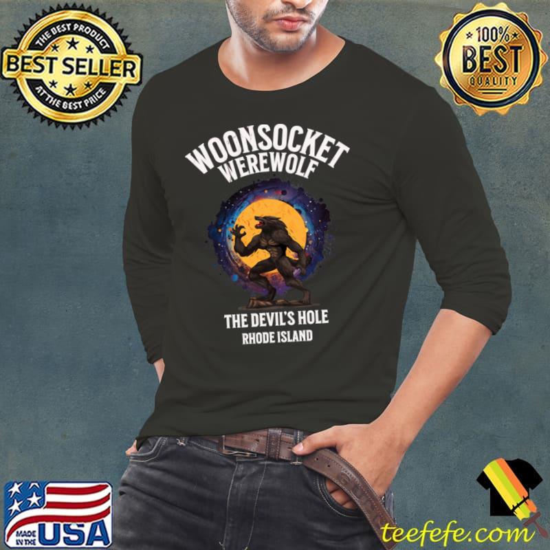 Woonsocket Werewolf The Devil's Hole Rhode Island Watercolor T-Shirt Long Sleeve Tee Woonsocket Werewolf The Devil's Hole Rhode Island Watercolor T-Shirt Long Sleeve Tee