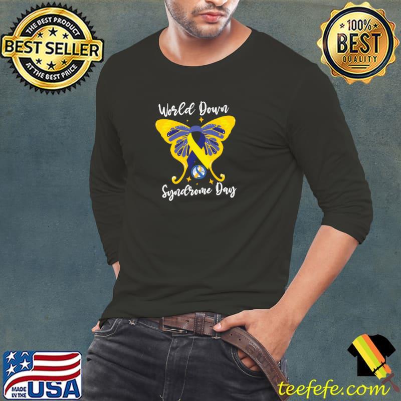 World down syndrome day awareness butterfly T-Shirt Long Sleeve Tee World down syndrome day awareness butterfly T-Shirt Long Sleeve Tee