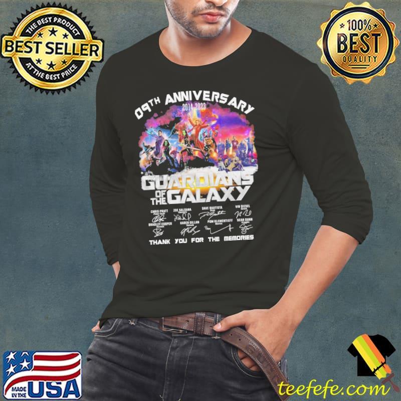 09th anniversary 2014 2023 Guardians of the galaxy thank you the memories signatures s Long Sleeve Tee 09th anniversary 2014 2023 Guardians of the galaxy thank you the memories signatures s Long Sleeve Tee