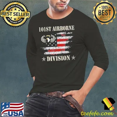 101st Airborne division eagle american flag shirt