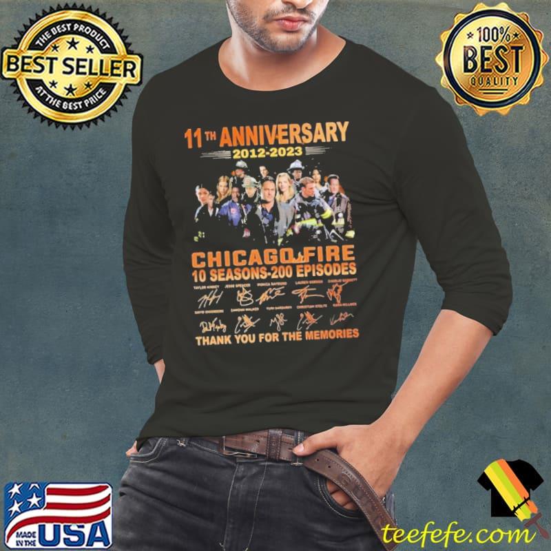 11th anniversary 2012 2023 Chicago fire 10 seasons thank you for memories signatures s Long Sleeve Tee 11th anniversary 2012 2023 Chicago fire 10 seasons thank you for memories signatures s Long Sleeve Tee