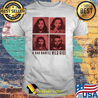 4 Bad Babes 1 Wild Ride A Mugshot Of Rebel Lesbians T-Shirt