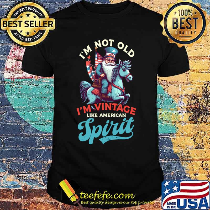 4th July American Gnome Riding Horse I'm Not Old American Spirit T-Shirt Unisex 4th July American Gnome Riding Horse I'm Not Old American Spirit T-Shirt Unisex