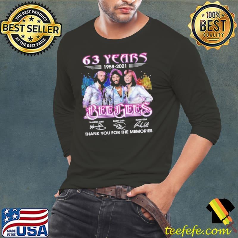 63 years 1958 2021 Bee Gees thank you for the memories signature shirt