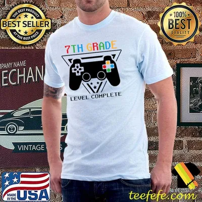 7th Grade Graduation Level Complete Gamer Colors T-Shirt