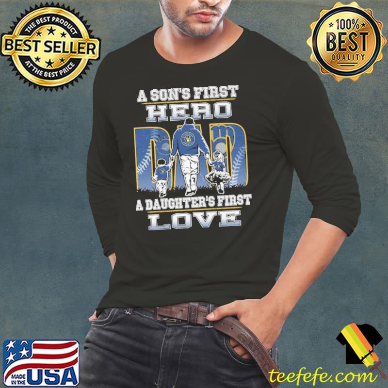 A son's first hero a daughter's first love basketball shirt