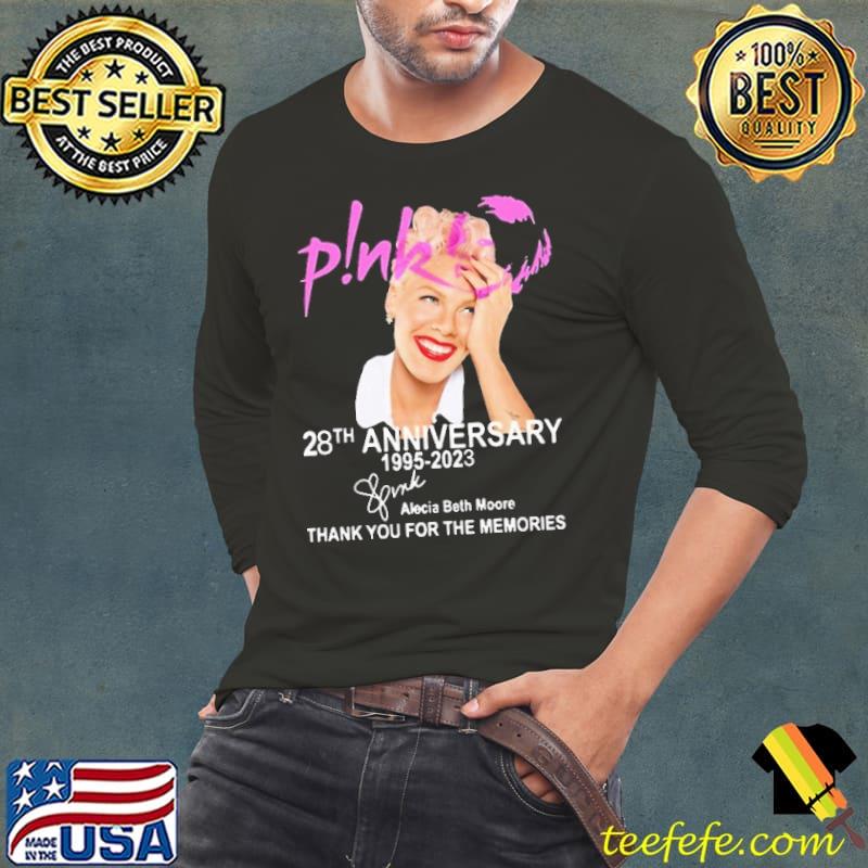 Alecia Beth Moore pink 28th anniversary thank you for the memories signature s Long Sleeve Tee Alecia Beth Moore pink 28th anniversary thank you for the memories signature s Long Sleeve Tee