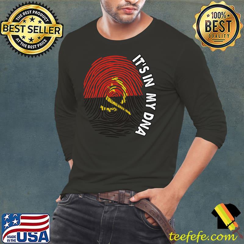 Angola flag Angola It's In My DNA finger T-Shirt Long Sleeve Tee Angola flag Angola It's In My DNA finger T-Shirt Long Sleeve Tee