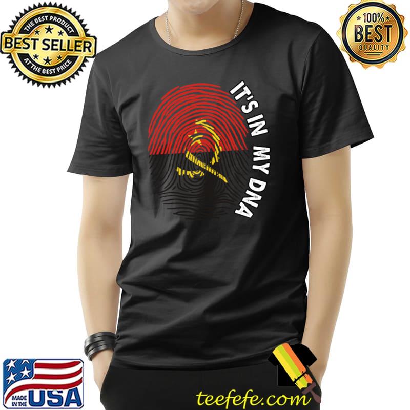 Angola flag Angola It's In My DNA finger T-Shirt Angola flag Angola It's In My DNA finger T-Shirt