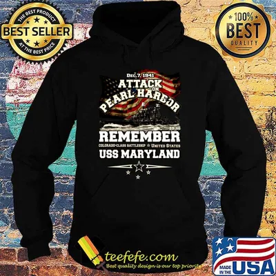 Attack On Pearl Harbor Remember Uss Maryland BB46 American Flag T-Shirt