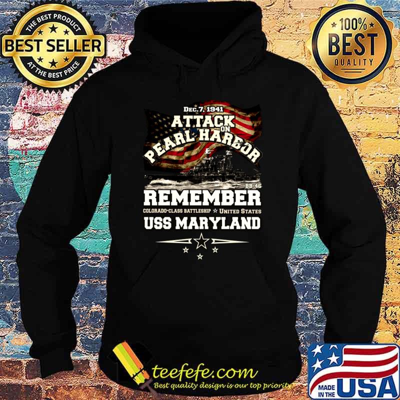 Attack On Pearl Harbor Remember Uss Maryland BB46 American Flag T-Shirt