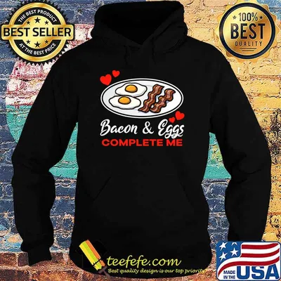 Bacon and eggs complete me breakfast hearts T-Shirt