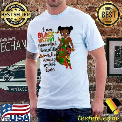 Betty Boop I Am Black History Powerful Beautiful shirt
