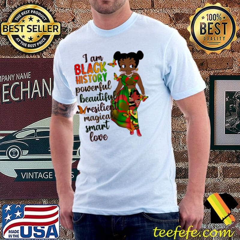Betty Boop I Am Black History Powerful Beautiful shirt