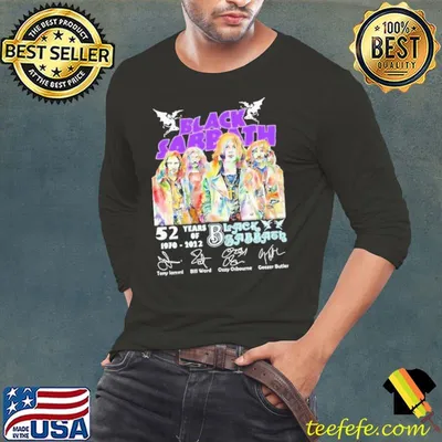 Black sabbath 52 years of 1970 2022 signatures shirt
