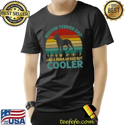 Boston Terrier Dad Like A Regular Dad But Cooler Vintage T-Shirt