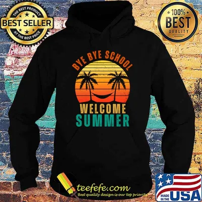 Bye Bye School Teacher Welcome Summer Retro Palms Tree T-Shirt