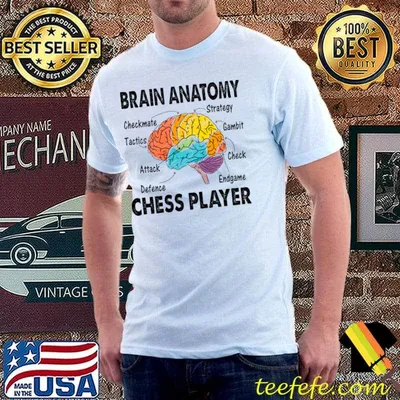 Chess Player Brain Anatomy Checkmate Tactics Retro Saying T-Shirt