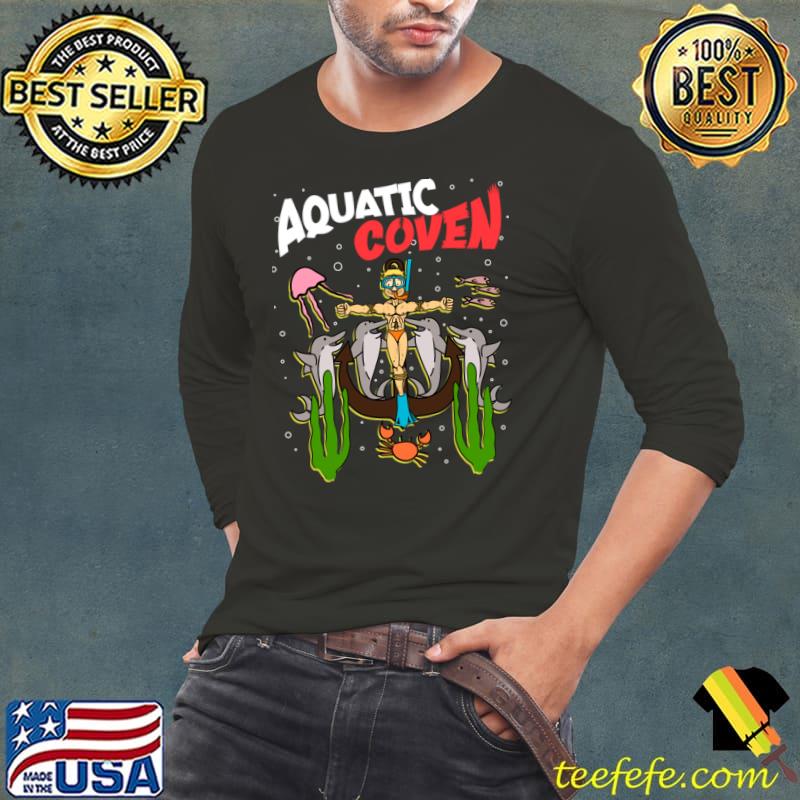 Dolphins Humor About Aquatic Coven With A Diver Tied T-Shirt Long Sleeve Tee Dolphins Humor About Aquatic Coven With A Diver Tied T-Shirt Long Sleeve Tee