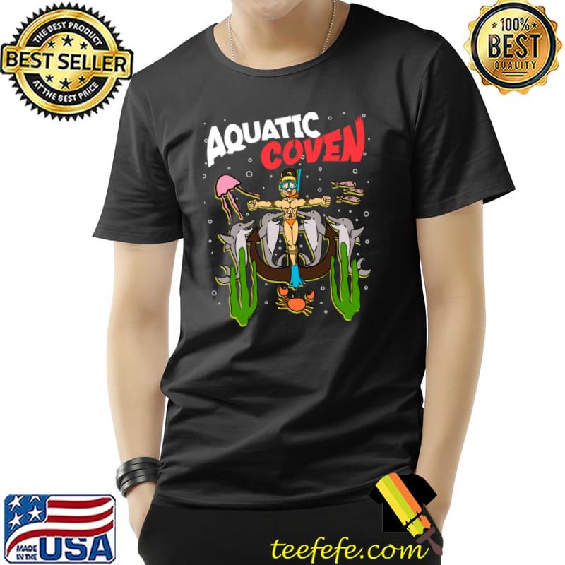 Dolphins Humor About Aquatic Coven With A Diver Tied T-Shirt Dolphins Humor About Aquatic Coven With A Diver Tied T-Shirt