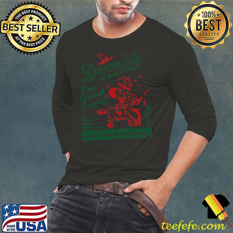 Dovali's Ranch House Seal Beach California Retro Mid Century Aesthetic T-Shirt Long Sleeve Tee Dovali's Ranch House Seal Beach California Retro Mid Century Aesthetic T-Shirt Long Sleeve Tee