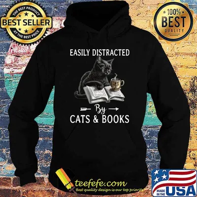 Easily distracted by cats and books T-Shirt