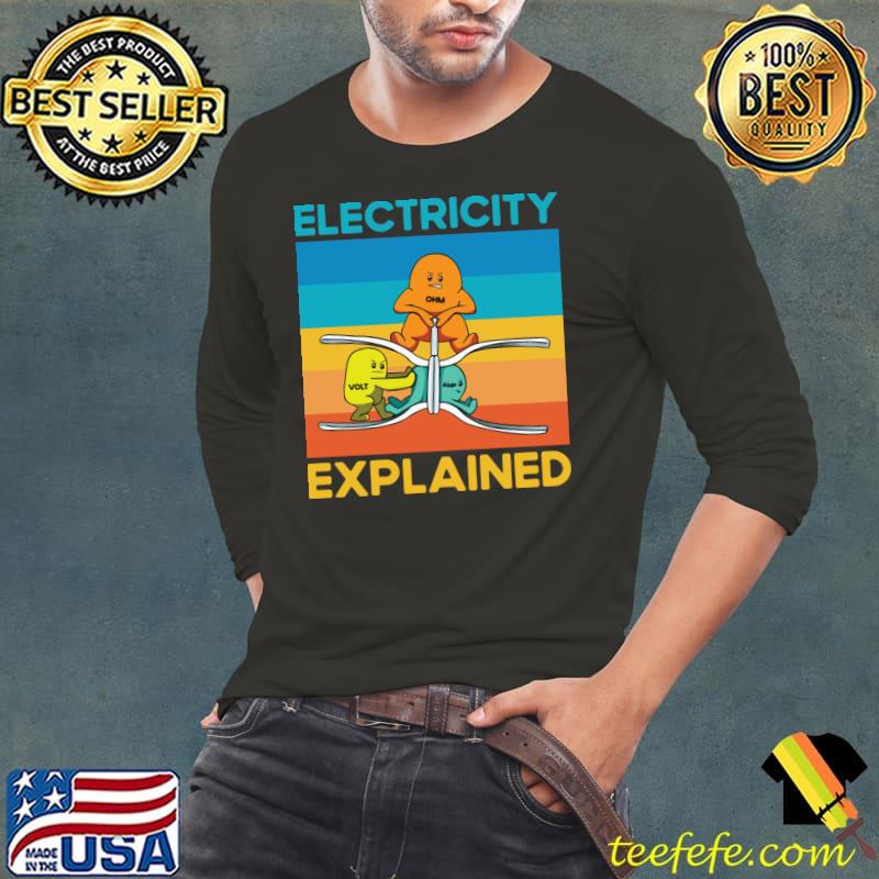 Electricity Explained Vintage T-Shirt Long Sleeve Tee Electricity Explained Vintage T-Shirt Long Sleeve Tee