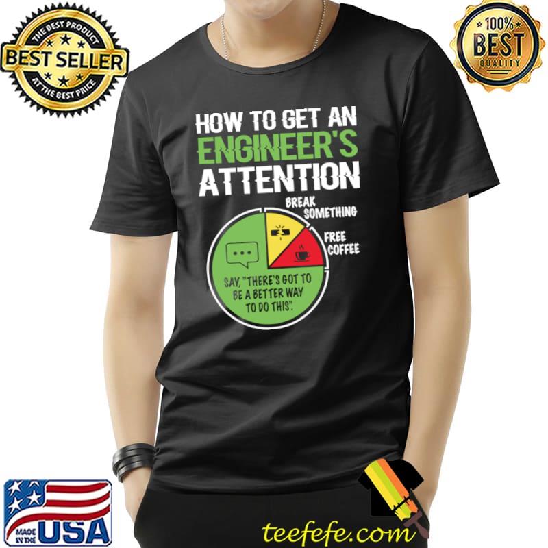 Engineer How To Get Engineers Attention Break Something Free Coffee T-Shirt