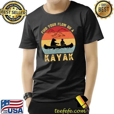Find Your Flow On A Kayak Woman And Bear Vintage T-Shirt