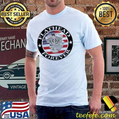 Ford Flatheads Forever Motor Metal American flag shirt