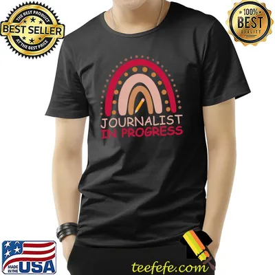 Future Journalist In Prrogress Pencil Rainbow T-Shirt