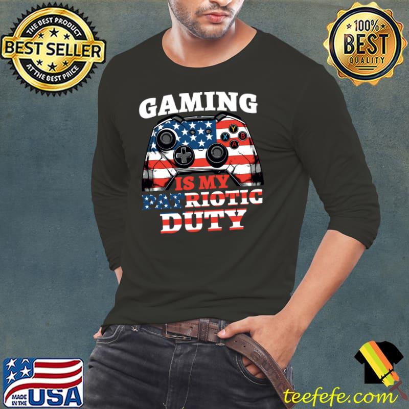 Gaming Is My Patriotic Duty Video Game Americam flag T-Shirt Long Sleeve Tee Gaming Is My Patriotic Duty Video Game Americam flag T-Shirt Long Sleeve Tee