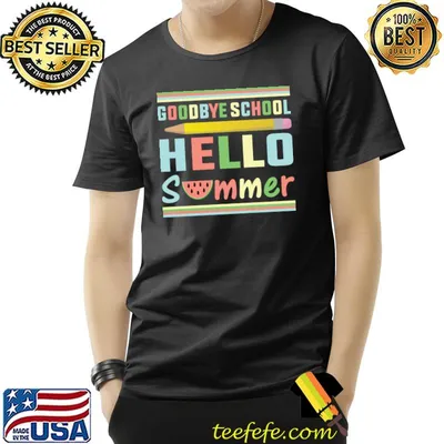 Goodbye School Hello Summer Pencil Retro Watermelon T-Shirt