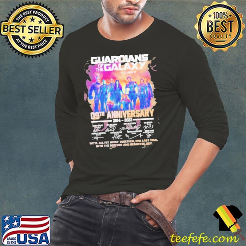 Guardians Of The Galaxy 09th Anniversary 2014 2023 We’ll All Fly Away Together signature shirt