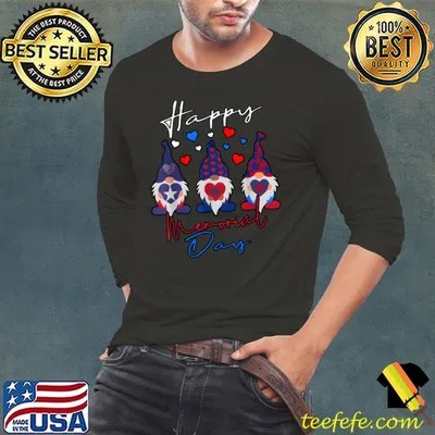 Happy Memorial Day with Usa Flag Gnomes T-Shirt