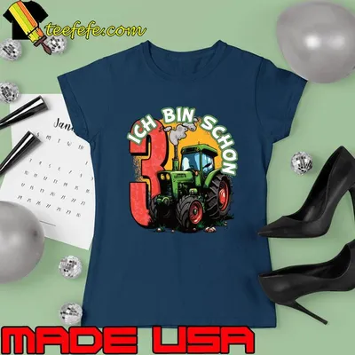 I Am A 3 Tractor Ich Bin Schon Farmer And Farmer Children's Birthday Party T-Shirt