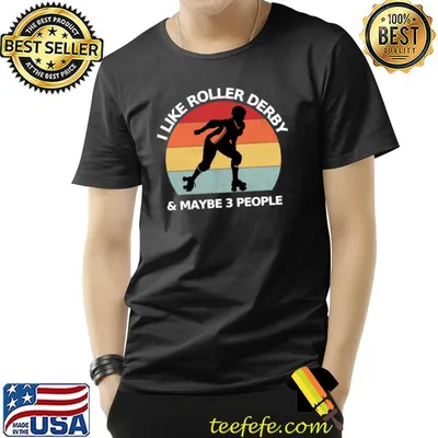 I Like Roller Derby and Maybe 3 People Vintage Sunset T-Shirt
