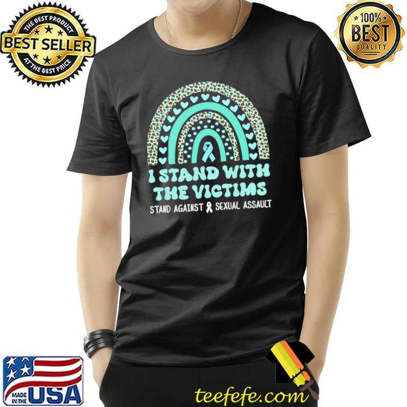 I Stand With The Victims Sexual Assault Awareness Rainbow Leopard T-Shirt