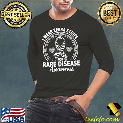 I Wear Zebra Stripe Rare Disease Awareness Zebra Ribbon T-Shirt