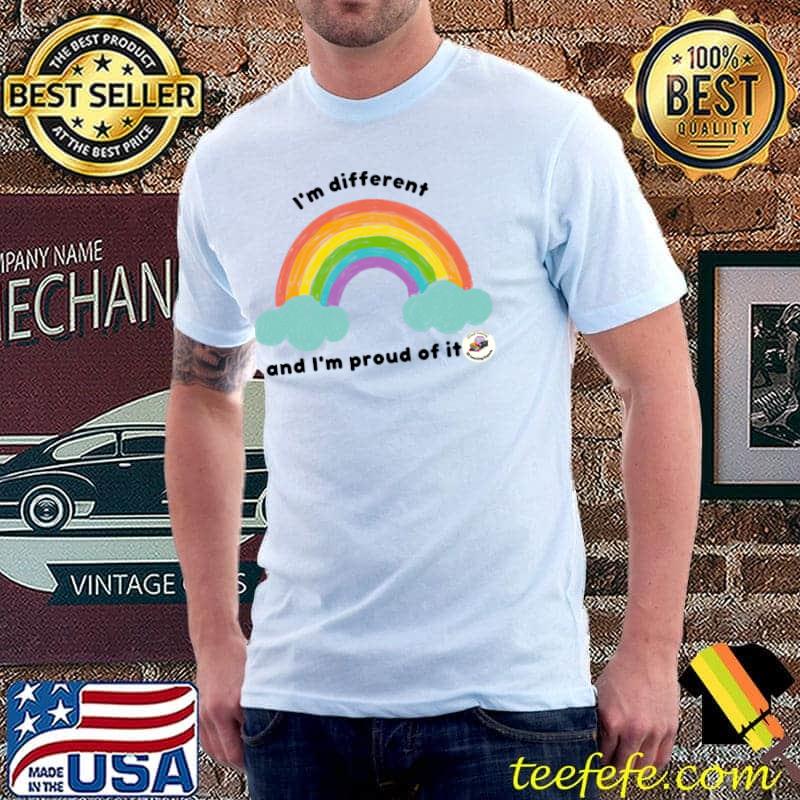 I'm Different And I'm Proud Of It Rainbow Cloud Pride Month T-Shirt