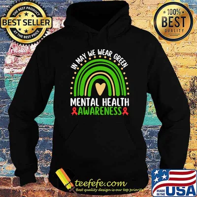 In May We Wear Green Mental Health Awareness Green Rainbow T-Shirt
