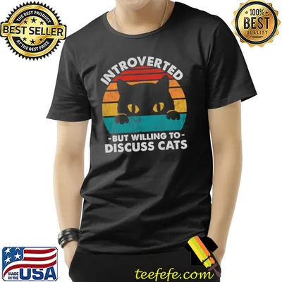 Introverted but willing to discuss cats vintage T-Shirt